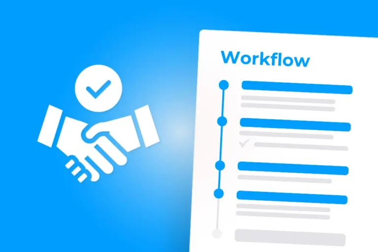 Workflow sheet with a blue background